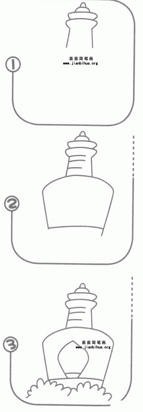 北海白塔简笔画图片教程