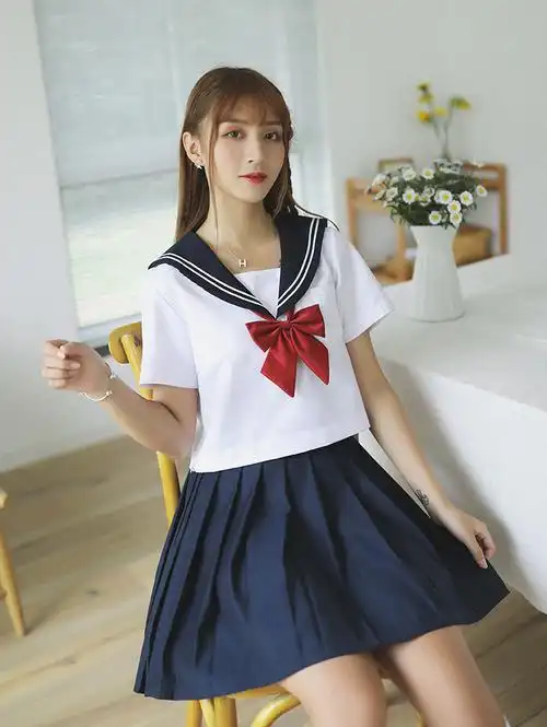 日系经典款可爱水手服少女甜美软妹萌正统jk制服学院风套装春夏