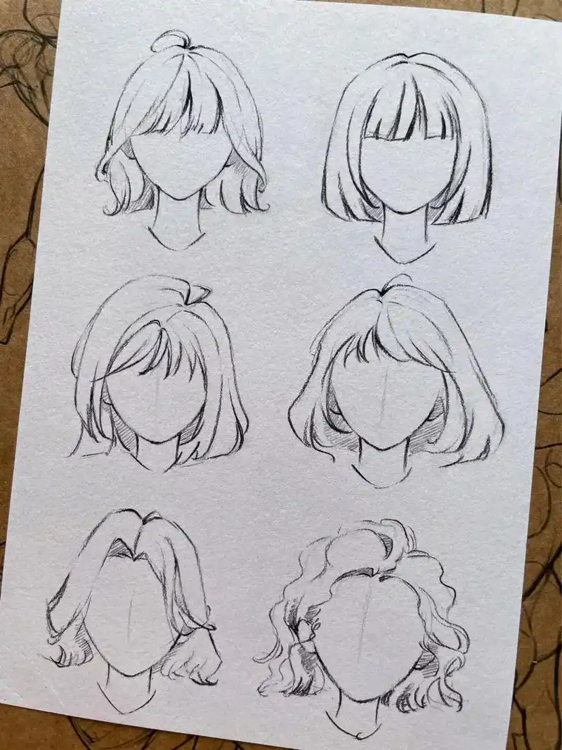 分享动漫短发一刀切发型.#动漫人物绘画 #手绘 #日常瞎画 - 抖音