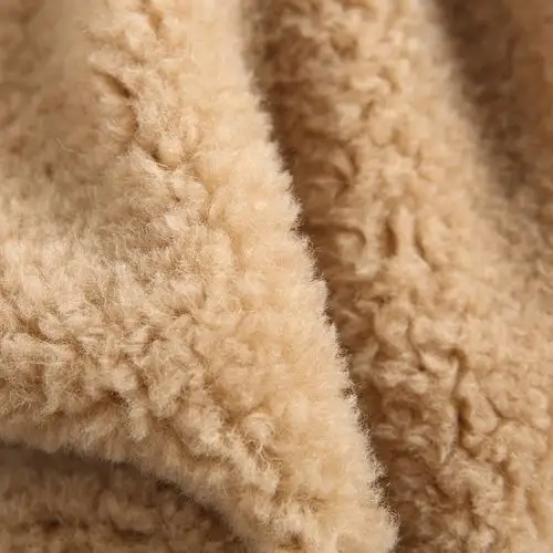 绵羊毛女式外套复合羊剪绒皮草大衣