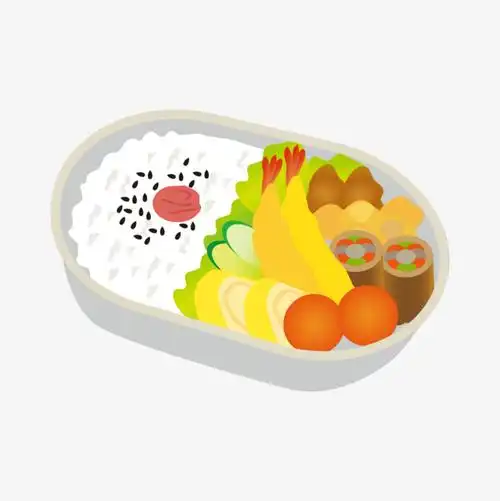 便当简笔画卡通简约美食装饰广告设计便当