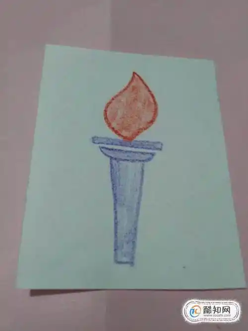 简笔画-懂得好看的火炬上色简笔画图片教程矢量绘制北京奥运会主火炬
