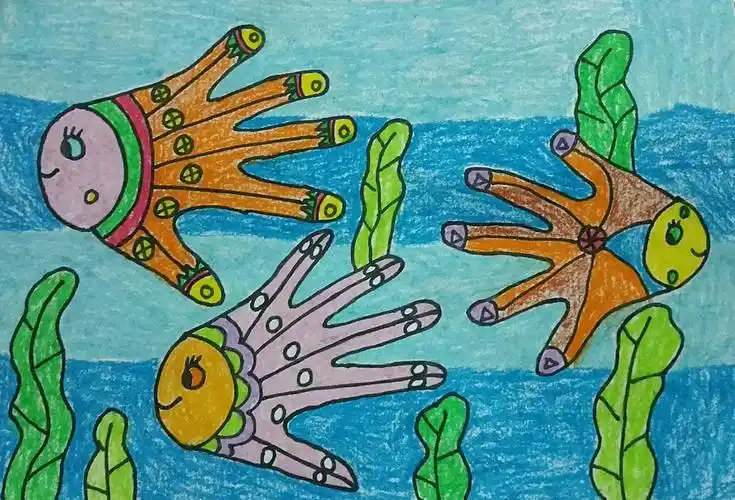 《美丽的手指鱼》——昕阳美术班宝贝