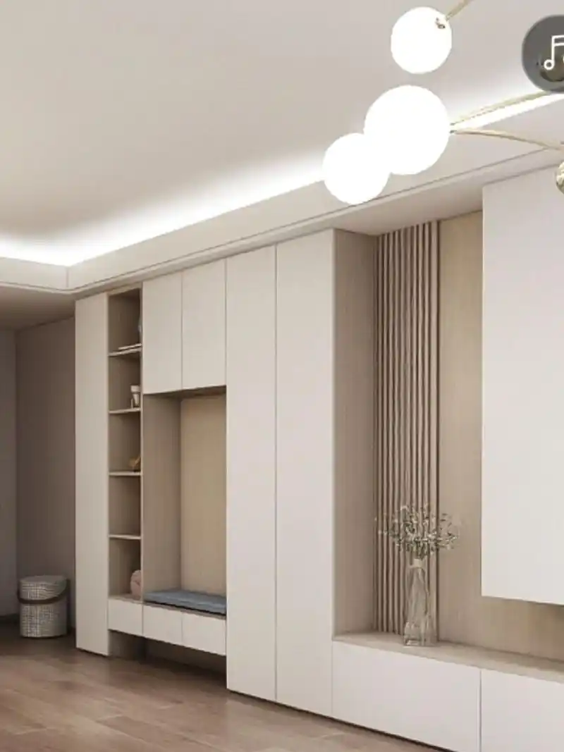 入户鞋柜和电视柜在一面墙上如何设计 今天给大家分享两款入户鞋柜和