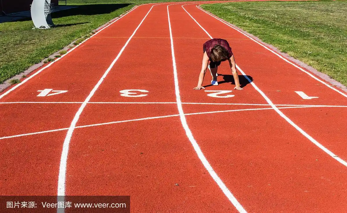田径跑道,女人,悲哀,女子赛道,起跑线