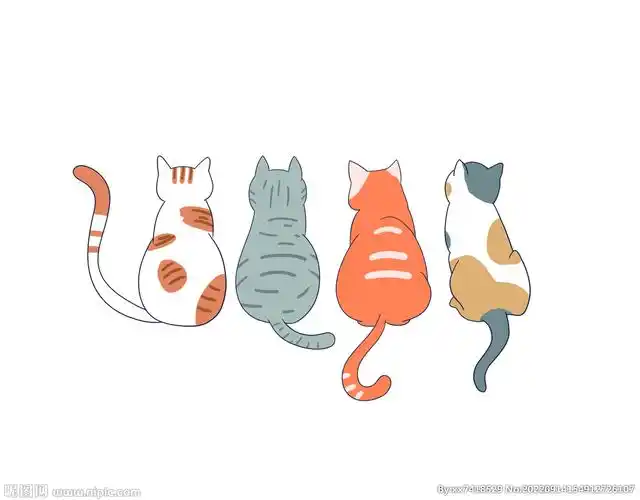 手绘猫咪背影