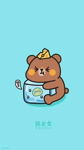 可爱卡通小熊熊芝士插画
