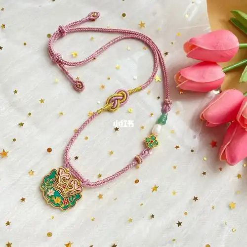 编绳打卡48平安锁八字结项链编绳