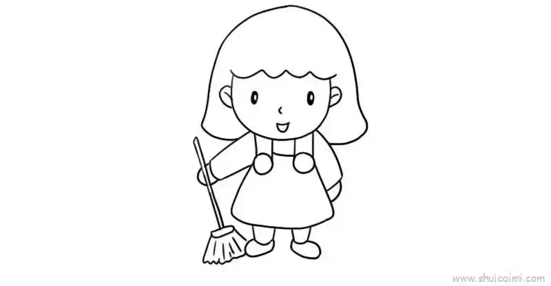 打扫儿童画怎么画 打扫简笔画图片