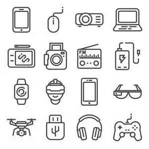 小收音机设备和小工具图标设置.