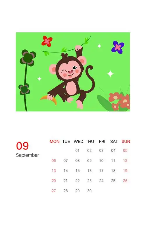 2021牛年日历台历十二生肖手绘