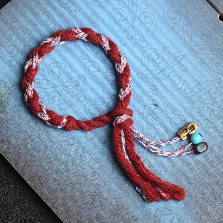 小藏手工编织藏风手链手绳加粗藏式手搓棉手绳