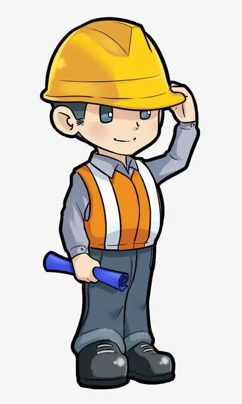 卡通可爱建筑工程师