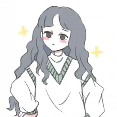 手绘卡通头像女插画系炭笔手绘风格的