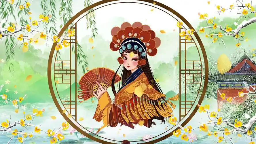 4k大气中国风京剧展示视频背景ae模板戏曲背景