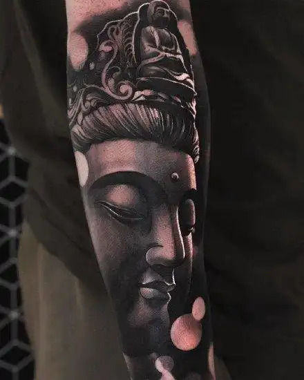 纹身佛头13款包小臂包小腿的佛像纹身图案