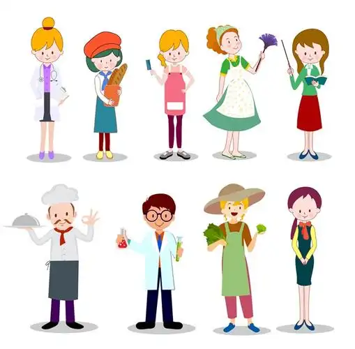 不同职业卡通人物图片