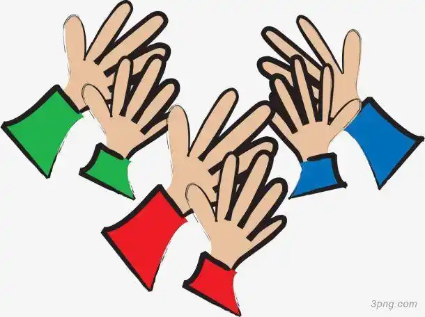 群众鼓掌png素材透明免抠图片-卡通手绘-三元素3png.com