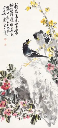 0173   陈半丁  花鸟