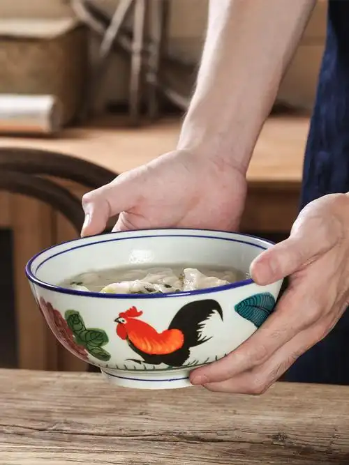 八十年代老碗怀旧复古香港tvb公鸡6寸扶摇老式碗