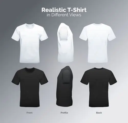 黑白男性t恤衫素材下载