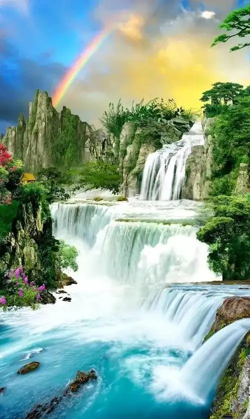 唯美水面背景图,水面风景图片(90幅高山流水的自然风景图)