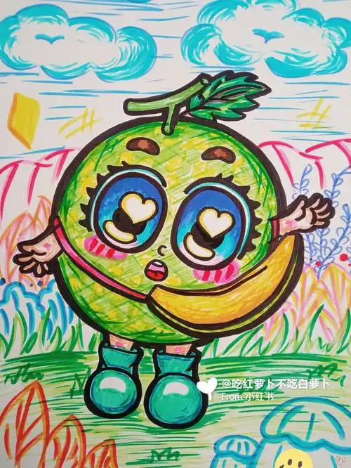 简笔画哈密瓜