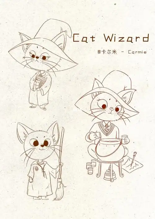 动物角色设计巫师猫0169