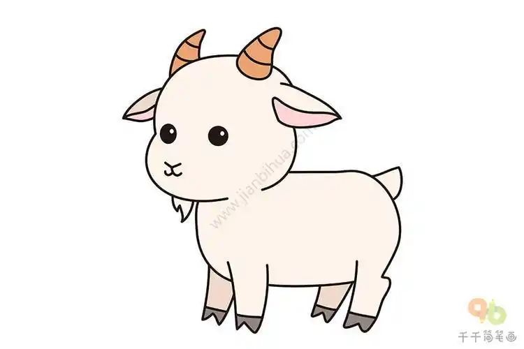 小山羊彩色简笔画