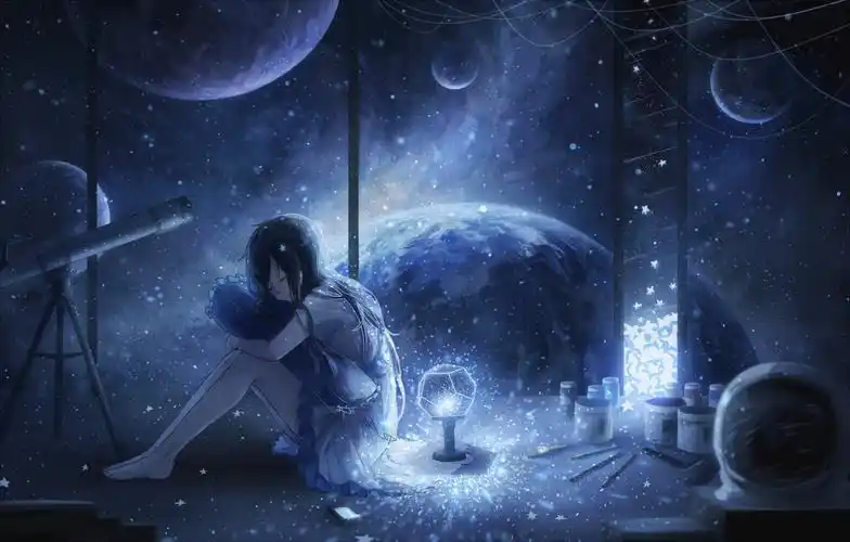 动漫美图丨超梦幻的星空看一眼就会爱上星空少女特辑