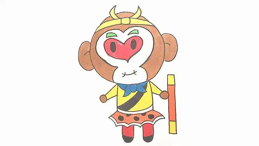 今天我们画简笔画齐天大圣孙悟空