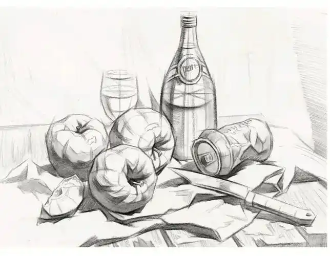 素描静物组合结构范例