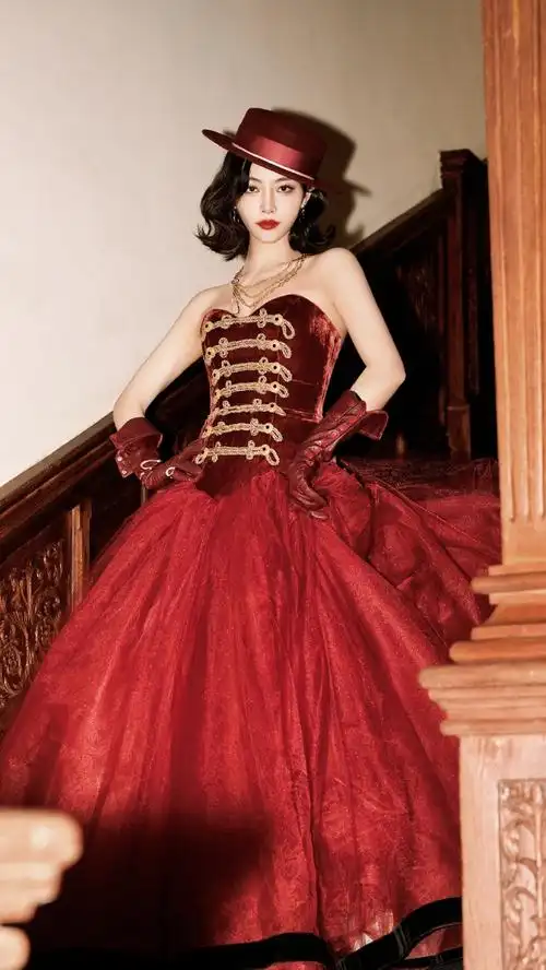 红色摩登复古女郎许佳琪95#微博之夜