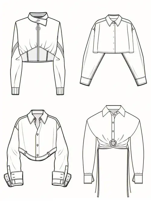 衬衫正反面服装款式图11