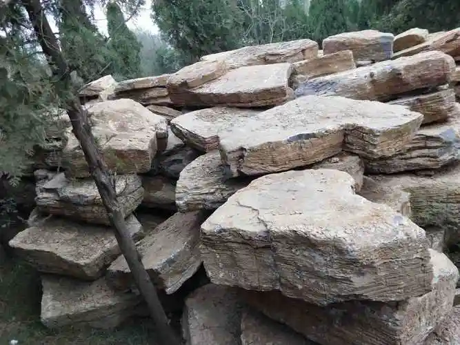 大块千层石 黄色假山鱼池千层石护坡驳岸石工程施工 运输一体化