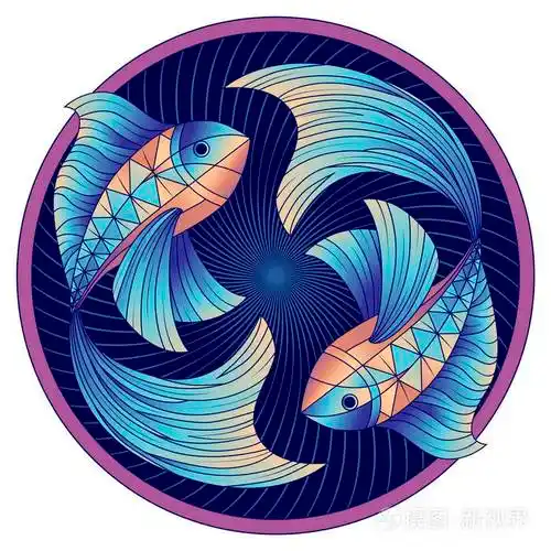 双鱼星座标志星座蓝色矢量