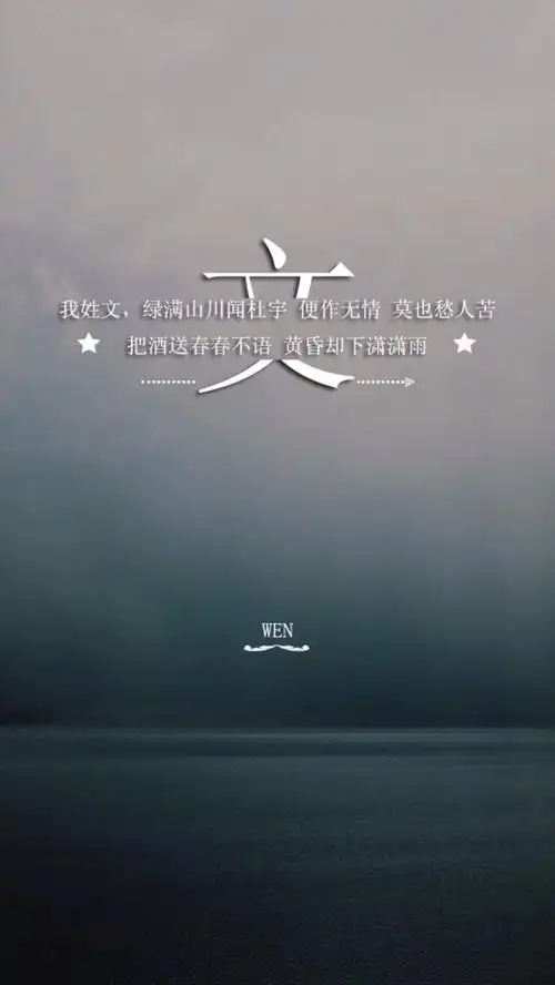 手机壁纸姓氏壁纸我姓文