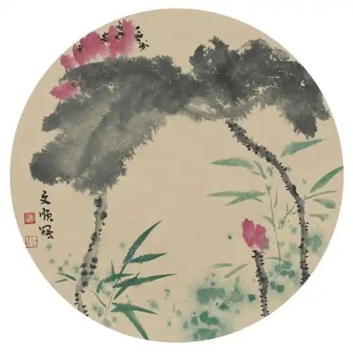 画家刘文顺国画小品团扇作品欣赏