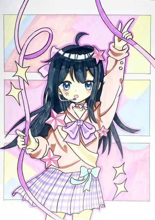 马克笔动漫手绘人物女孩临摹