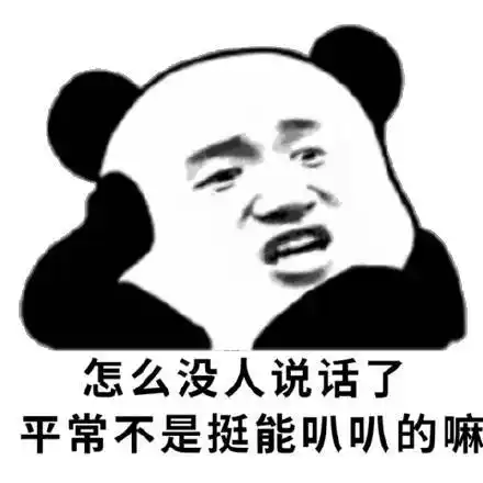 怎么没人说话了,平常不是挺能叭叭的嘛(熊猫头群聊表情包)_挺能_群聊