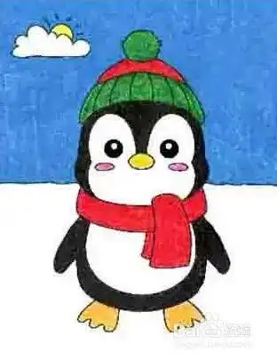 如何画一只可爱的卡通企鹅