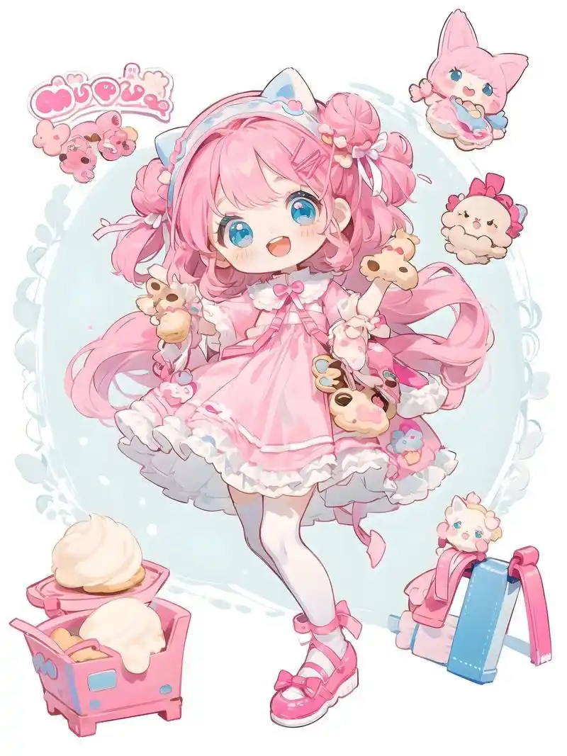 q版动漫少女|手绘漫画素材 动漫临摹素材.