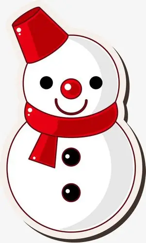 红色卡通可爱雪人