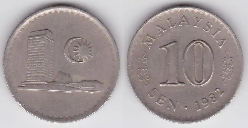展开全部 这是马来西亚的硬币,面额10仙(100仙=1林吉特),发行时间
