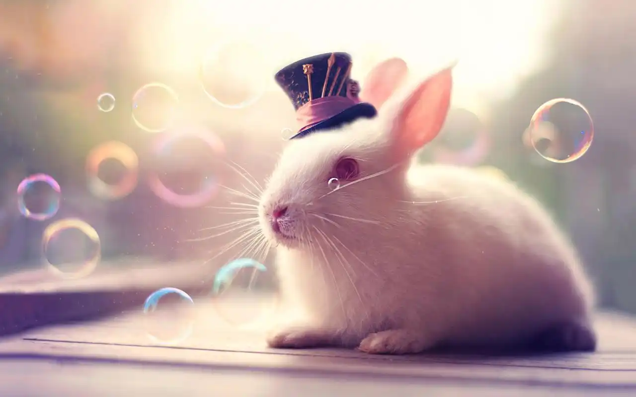 可爱萌宠小兔子高清唯美意境壁纸-动物壁纸-手机壁纸下载-美桌网