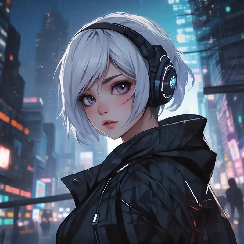 赛博朋克风95动漫女头