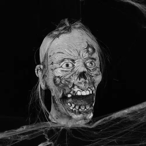 万圣节乳胶吊头鬼屋装扮舞会密室逃脱恐怖断头男干尸鬼头外贸批发