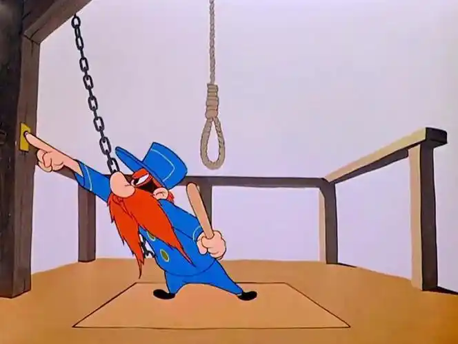 《兔八哥超级巨星》:红胡子追着兔八哥打,不小心套在了绞刑绳上_网易