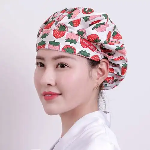 晟琪厨师帽女可调节厨房帽做饭防油烟餐厅工作防掉发包头护士帽子