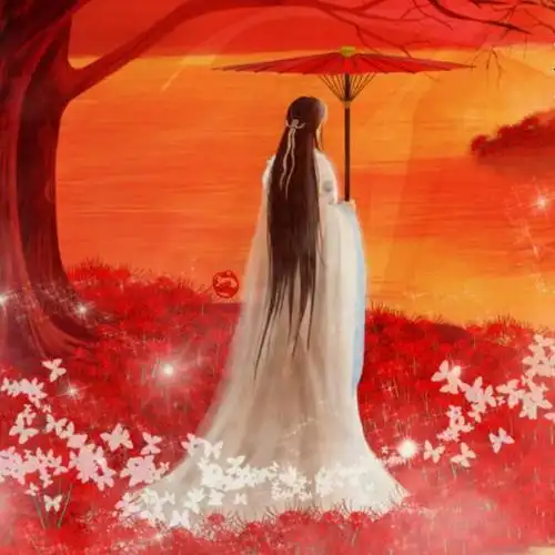 唯美古风背影打伞头像图片梦太晚花太香只是痴梦一场